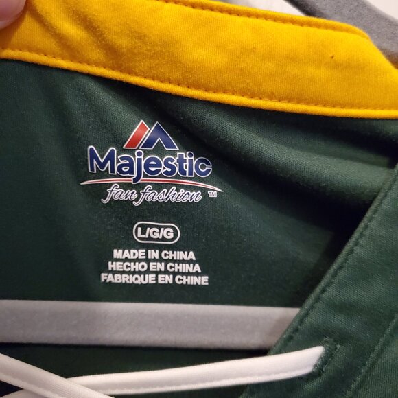 🏈 Green Bay Packers Mesh V-Neck T-Shirt Jersey with Laces - L - Picture 4 of 5